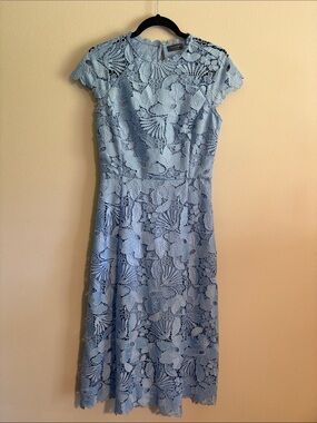 Vineyard Vines Light Blue Floral Lace Midi Dress